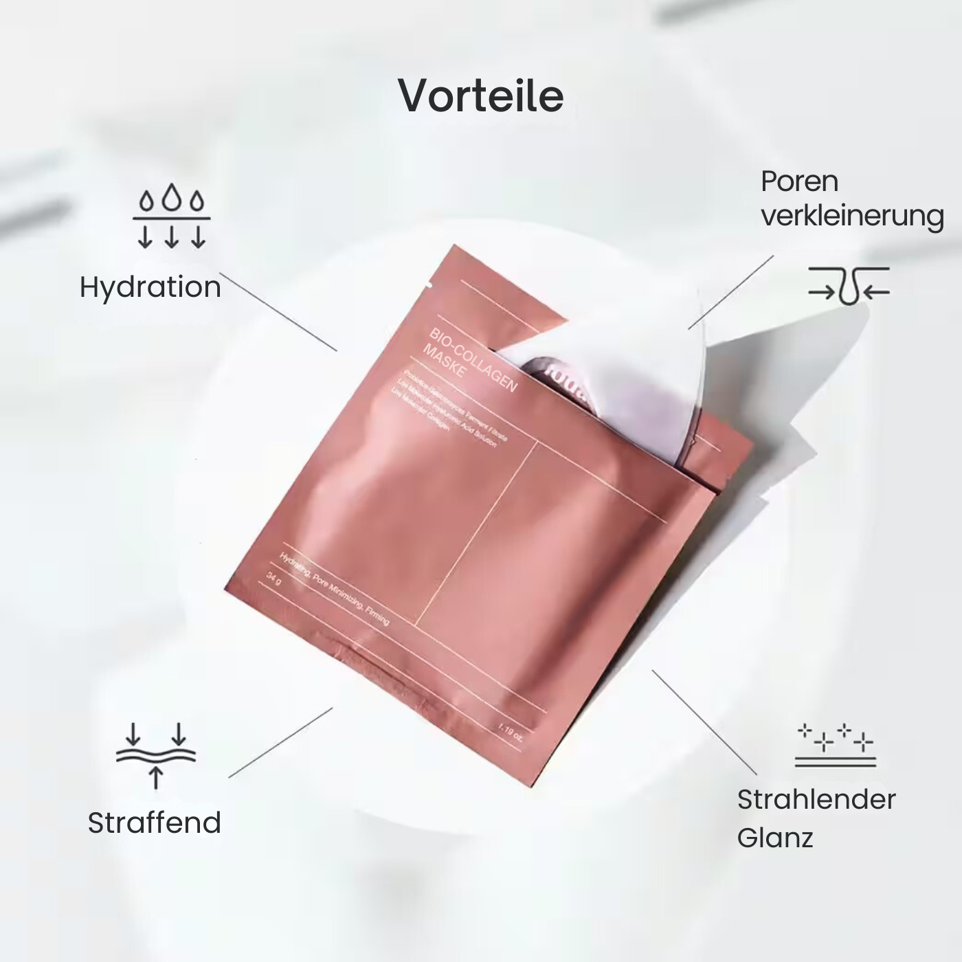 4x Übernacht-Bio-Kollagenmaske